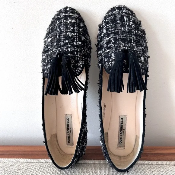Karl Lagerfeld Paris Tilda 2 Tweed Flats - Picture 2 of 7